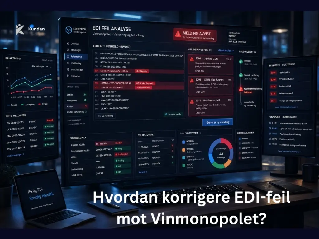 Hvordan korrigere EDI-feil mot Vinmonopolet?
