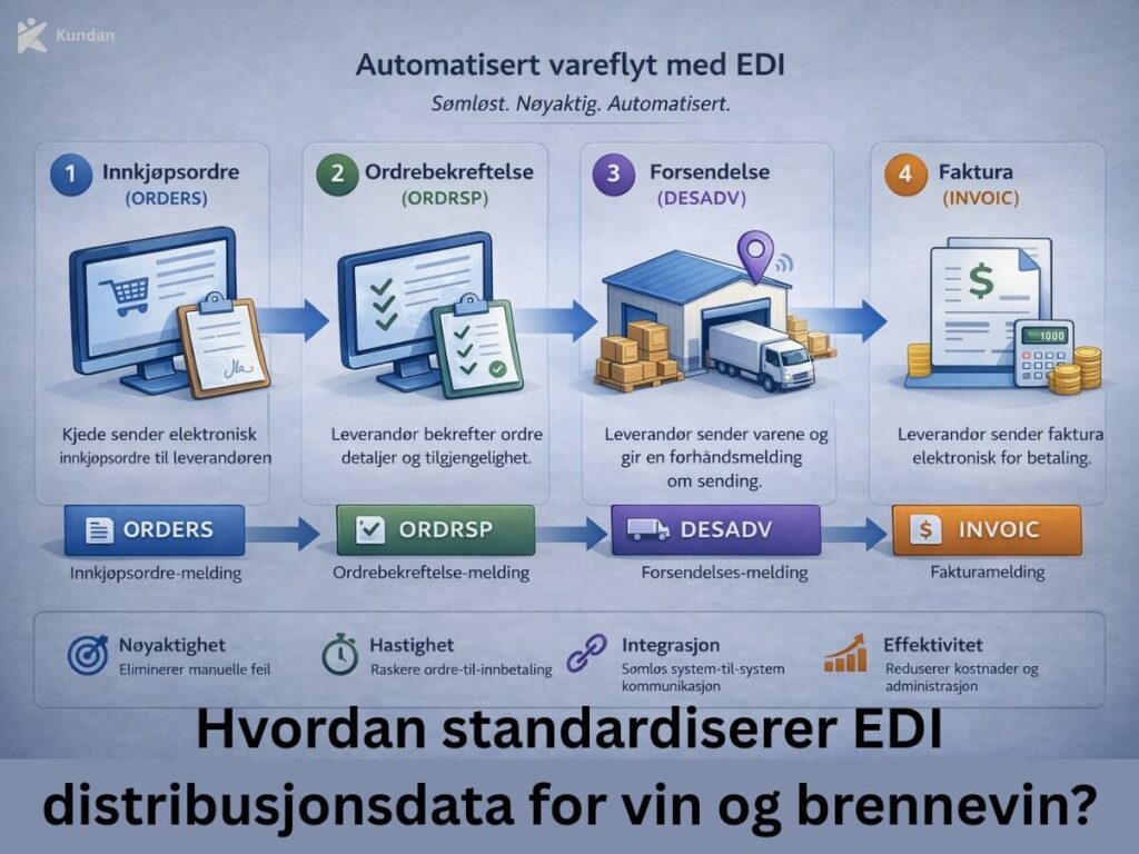 Hvordan standardiserer EDI distribusjonsdata for vin og brennevin?